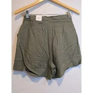 Mayoral Olive Green Shorts High Waist Pockets Casual Girl's Size 16 0226