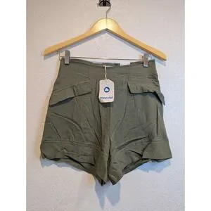 Mayoral Olive Green Shorts High Waist Pockets Casual Girl's Size 16 0226