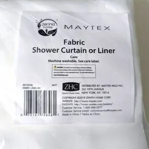 Maytex White Polyester Fabric Shower Curtain Liner