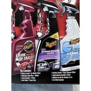 Meguiar's Show & Shine Premium Interior/Exterior Car Cleaning Kit Full Size 8 Pc