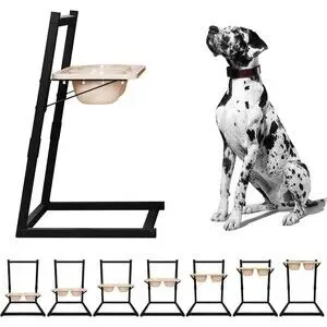 Mellart Elevated Dog Bowls for Large Dogs - Adjustable From 6.7"- 25"