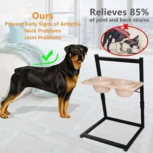 Mellart Elevated Dog Bowls For Large Dogs - Adjustable From 6.7"- 25"