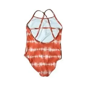 Melrose And Market Tie-Dye One-Piece Swimsuit Soft Orange White Girls 12 NWOT