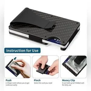 Men RFID Blocking Slim Money Clip Wallet Credit Card ID Holder Thin Minimalist