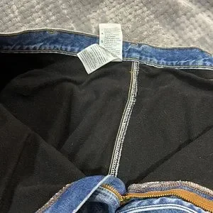 Men’s Carhartt Black Fleeced Lined Jeans Size 42 X 30 Relaxed Fit