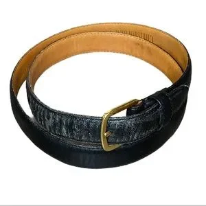 Men's Christopher Hayes Black Leather Belt Size 34