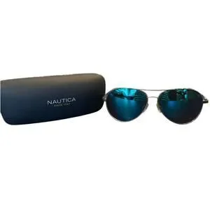 Men's Nautica Aviator Sunglasses N5110s Gold & Brown EUC