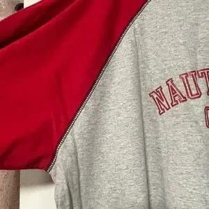 Men’s Náutica Long Sleeve Shirt Red/Grey/ With Black Stitching Size 2Xl