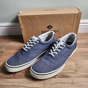 Men's Sperry Halyard CVO Sneaker Washed Navy Size 12 Men's Sperry Halyard CVO Sneaker Washed Navy Size 12