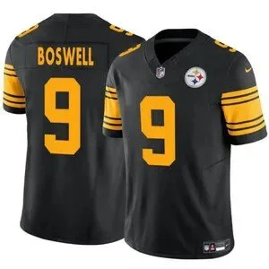 Mens Youths Kids Womens 9 Chris Boswell Black Color Rush Stitched Jersey