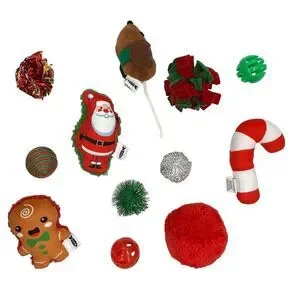 MEOW Christmas Cat Toy Advent Calendar 12-Piece Set Mouse Crinkle Ball NWT New