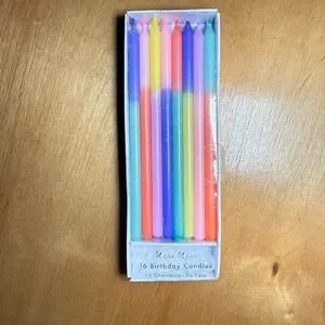 Meri Meri 16 Ombre Birthday Candles Long Pastel Color Party Supplies Decor