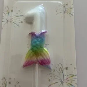 Mermaid Number 1 Birthday Candle. BRAND NEW Happy 1st. Birthday