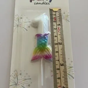Mermaid Number 1 Birthday Candle. BRAND NEW Happy 1st. Birthday