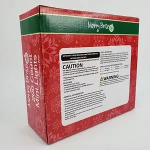 Merry Brite 200 Count Mini Lights Clear Bulb Green Wire Christmas Indoor Outdoor