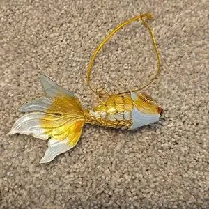 Metal Gold Fish Ornament Decoration Charm