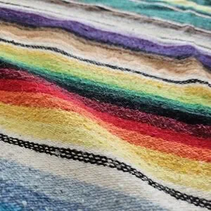 Mexican Wool Serape Blanket Large Size 87x56