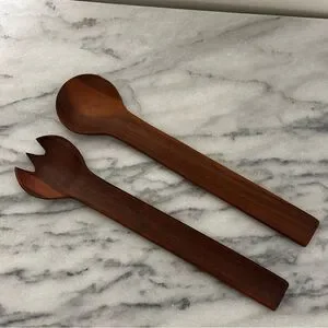 Michael Graves Teak Wood Salad Serving Utensils