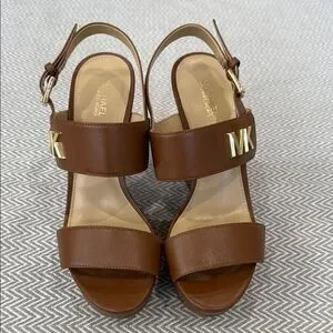 Michael Kors Brown Wedge Sandals Size 7