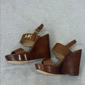 Michael Kors Brown Wedge Sandals Size 7