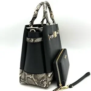 Michael Kors Large Reed Satchel Crossbody Bag & Large Continental Wallet Black