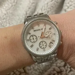 Michael Kors Silver And White Women's Watch