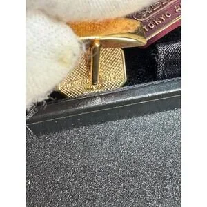 Michaela Frey Wien Enamel Cufflinks Vintage Gold Tone Rectangular Original Box