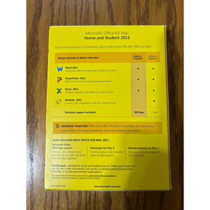 Microsoft Office Mac 2011 Home & Student Software - Yellow