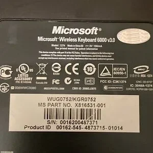 Microsoft Wireless Keyboard 6000 Version 3.0 UNTESTED