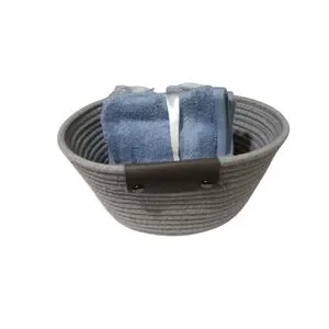 Middleton Home Collection 8 Washcloths With Gray Basket