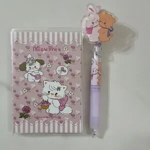 Mikko Illustrations Small Notebook And Pen Kawaii Cute Stationery Set NEW