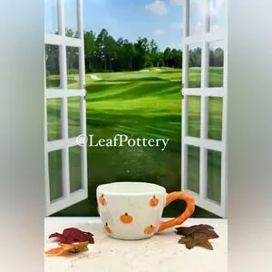 Mini Pumpkins White/Orange Ceramic 16oz Mug