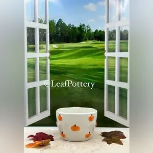 Mini Pumpkins White/Orange Ceramic 16oz Mug