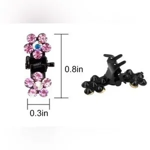 Mini Rhinestone Metal Claw Hair Clips-2 Count