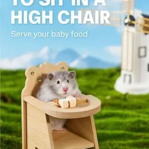 Mini Wooden Dining Chair for Hamsters Maple Wood Small Pet Furniture new
