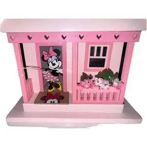 Minnie Mouse Official Wooden Birdhouse New TikTok Pink Cottage Mickey & Friends