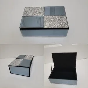 Mirror Jewelry storage box with rhinestones