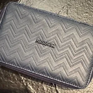 Missoni blue travel zip case