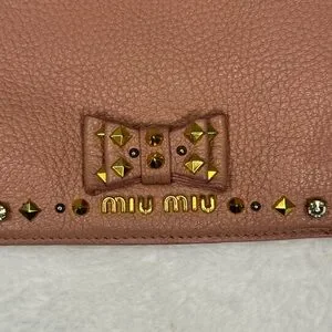 Miu Miu Pink Leather Studded IPad Case