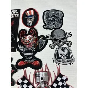 Mixed 8 Patches SKULL SKELETON BONES GRIM REAPER 8 Patch Lot