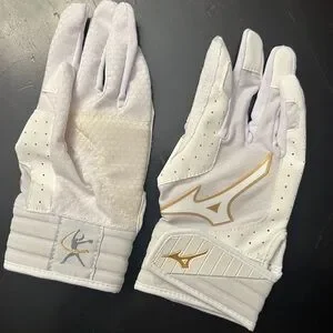 Mizuno White And Gold Softball Gloves