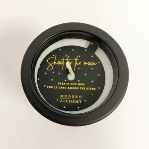 Modern Alchemy Black/Gold Notebook & Soy Candle Gift Set