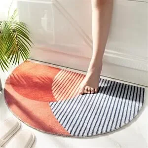 Modern Geometric Area Rug - Half Round Design 17"x28"