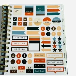 Molly & Rex 2025 Planner Monthly Weekly Blue Floral. Sticker Sheets. Notes