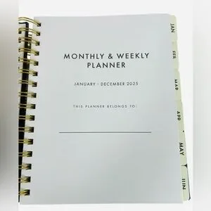 Molly & Rex 2025 Planner Monthly Weekly Blue Floral. Sticker Sheets. Notes