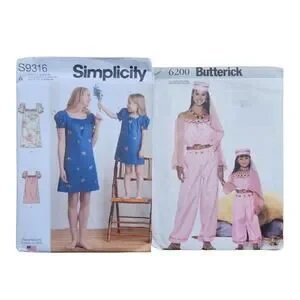 Mommy & Me Sewing Pattern Lot Simplicity S9316 Sz 3-8/6-16 Butterick 6200 UNCUT