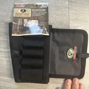 Mossy Oak Buttstock Rifle Shell Holder With Cover Flap Break Up Country Camo