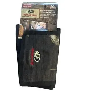 Mossy Oak Buttstock Rifle Shell Holder with Cover Flap Break Up Country Camo