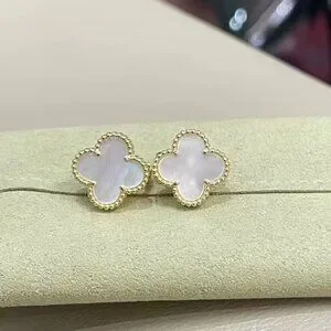 Mother Of Pearl Clover Earrings