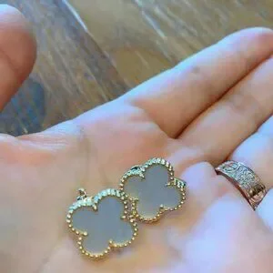 mother of pearl Clover Earrings